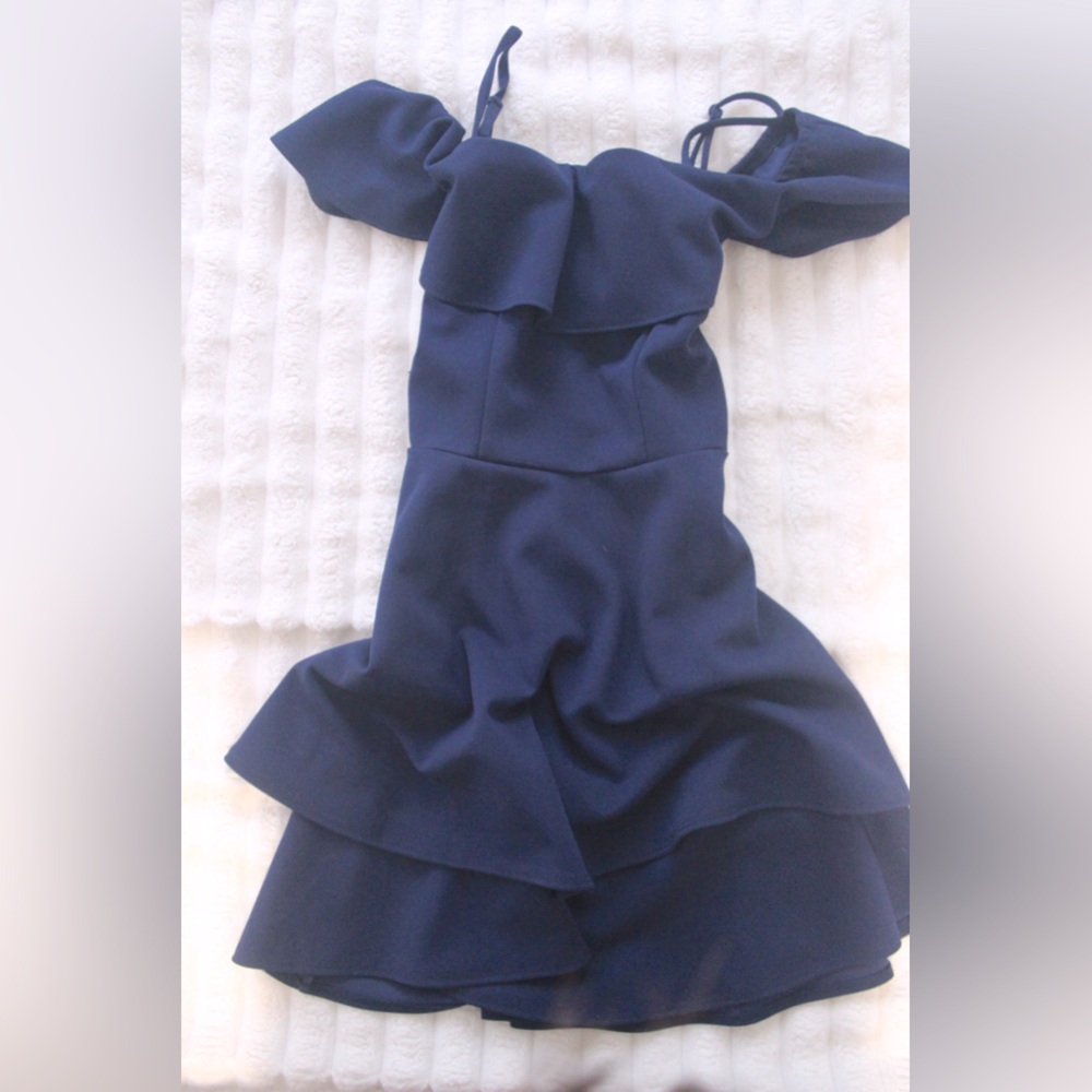 B. Darlin off the shoulder dark navy dress